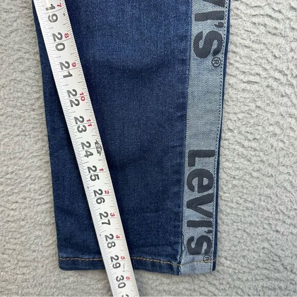 Levis 502 Jeans Womens 16 Regular Blue Tapered Leg Stipe Logo Denim Prep 28x29* - Picture 10 of 16